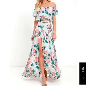 Lulu's Bloom for Two Mint Floral Print Dress